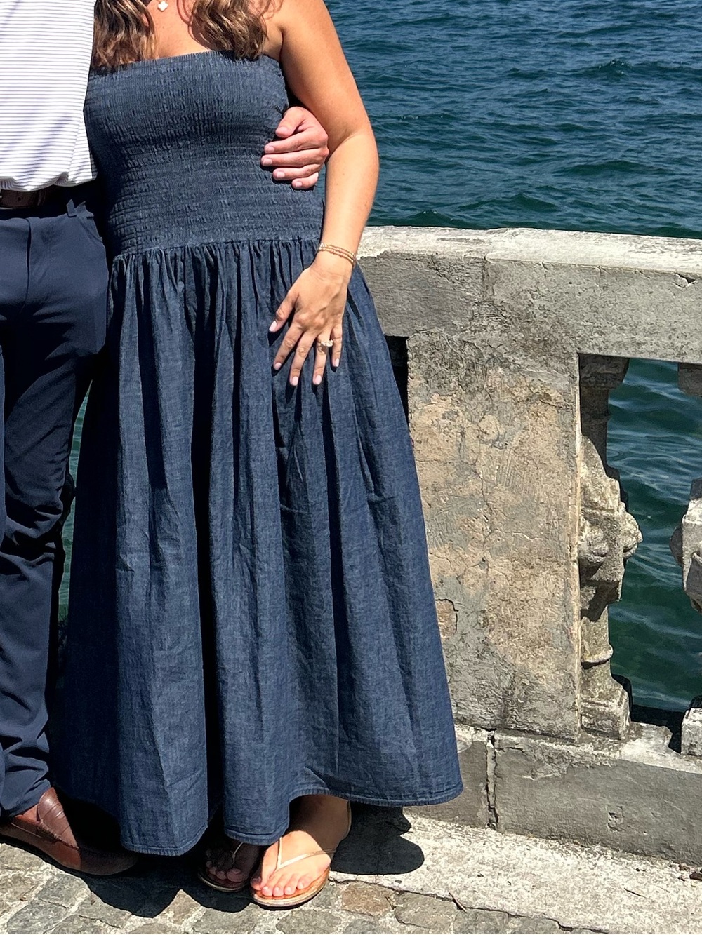 Madewell Navy Smocked Bodice Maxi Dress - Picture 2 of 3